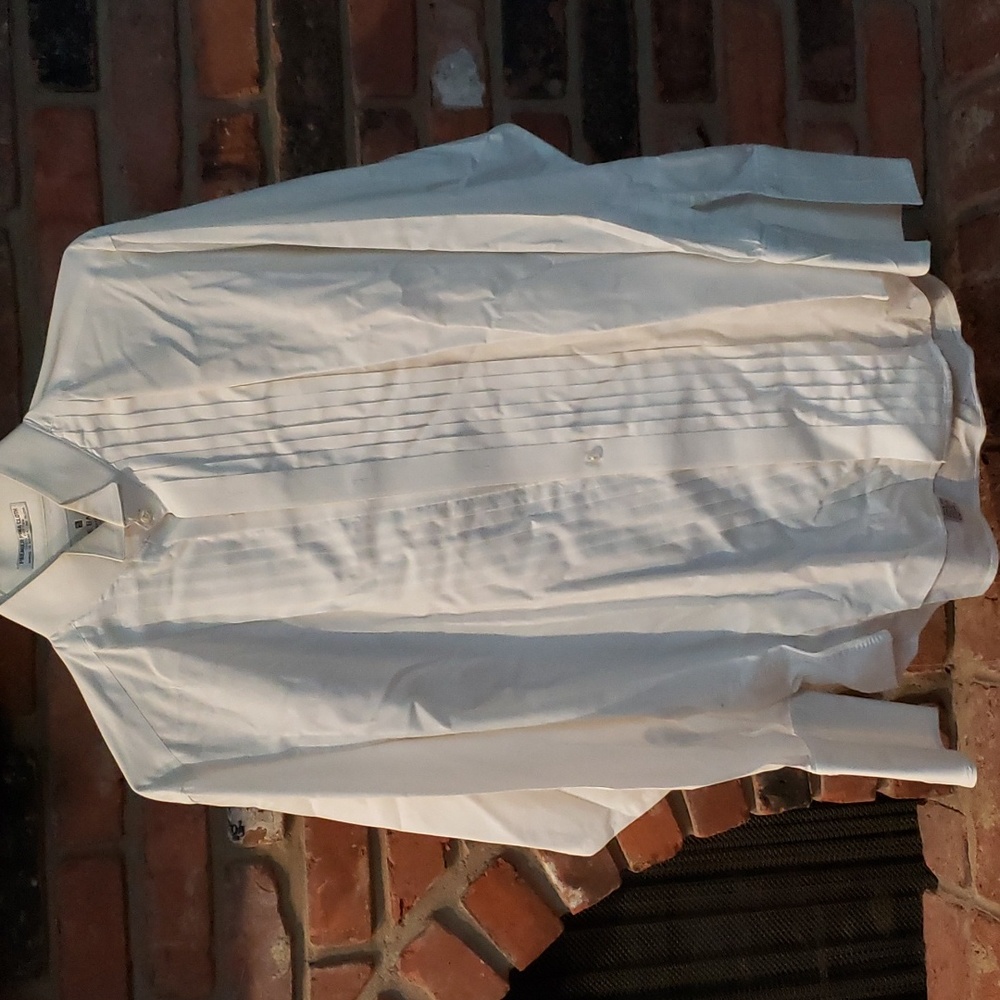 Pierre Balmain pleayed front white long sleeve 100% cotton shirt